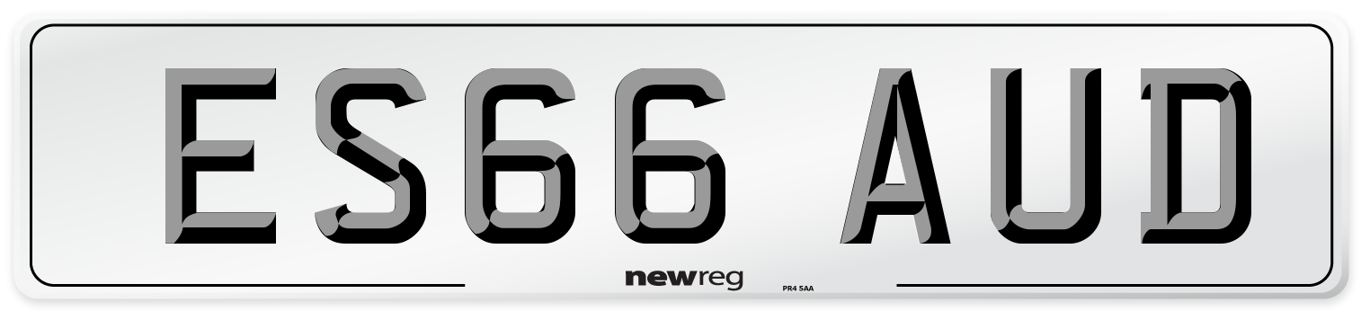 ES66 AUD Number Plate from New Reg